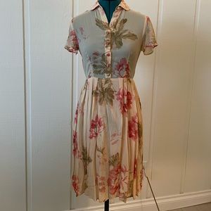 Reformation Pleated Floral Day Dress